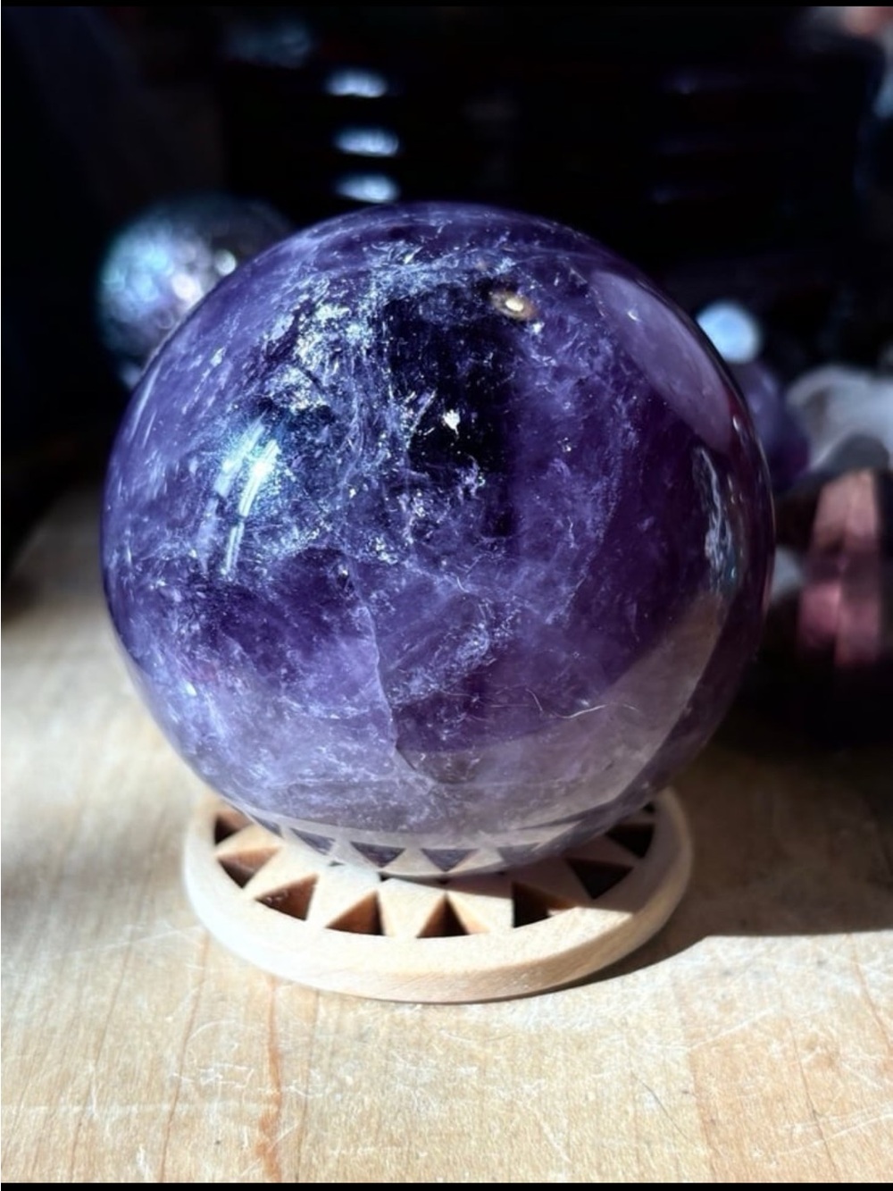 Amethyst Crystal Sphere - Deep Purple Decorative Home Accent